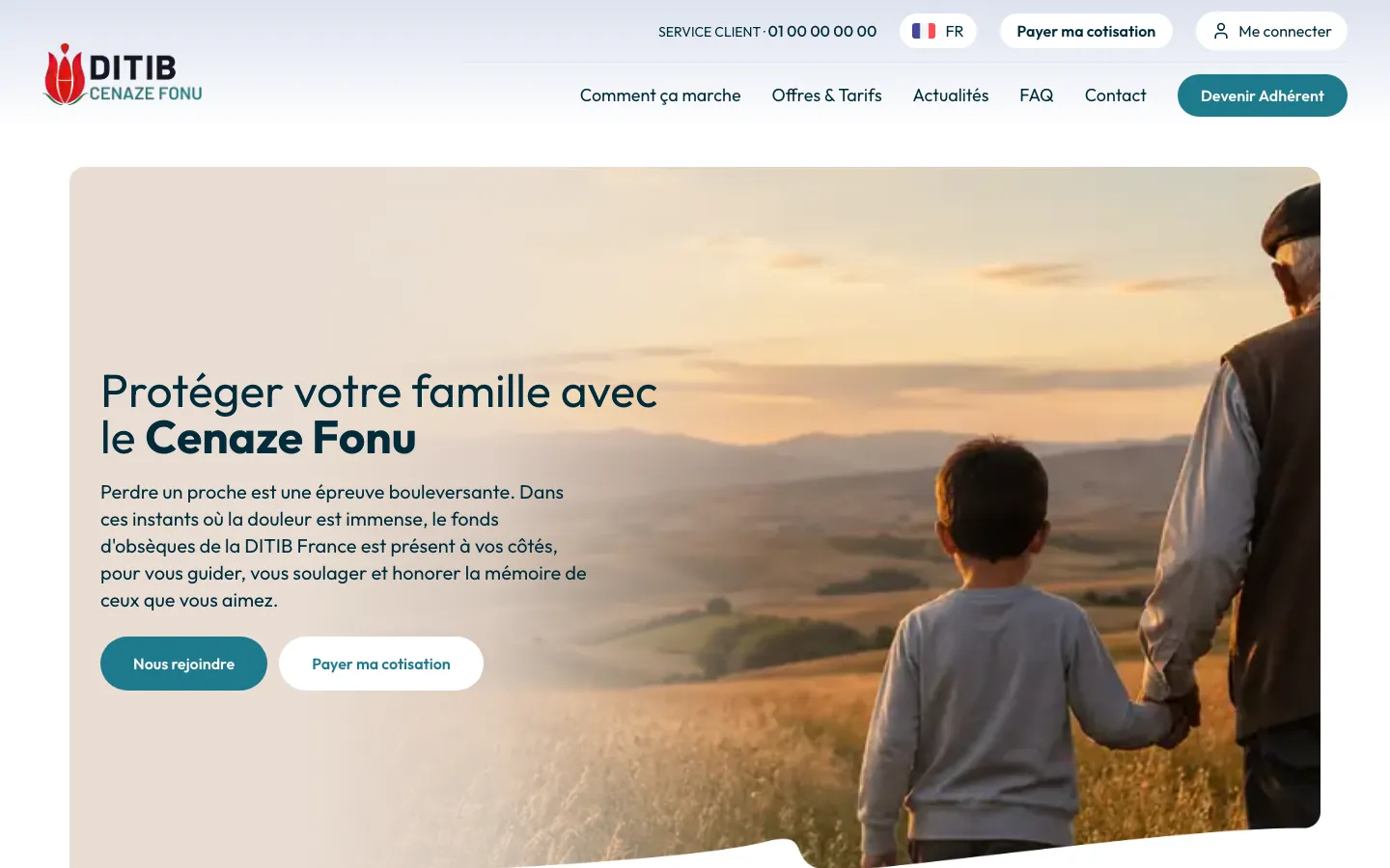 Home page of the Cenaze Fonu site, staging version